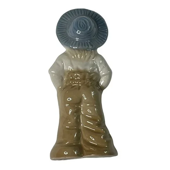 Vintage Figurine Country Girl Hat Hands in Pocket Figurine Hand Painted u Porce - Picture 2 of 5